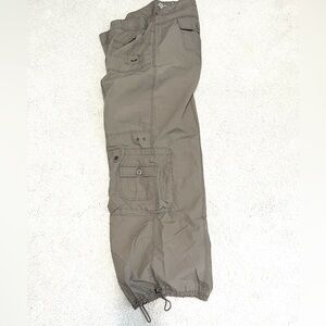 Tall-Plus taupe cotton wide leg cargo